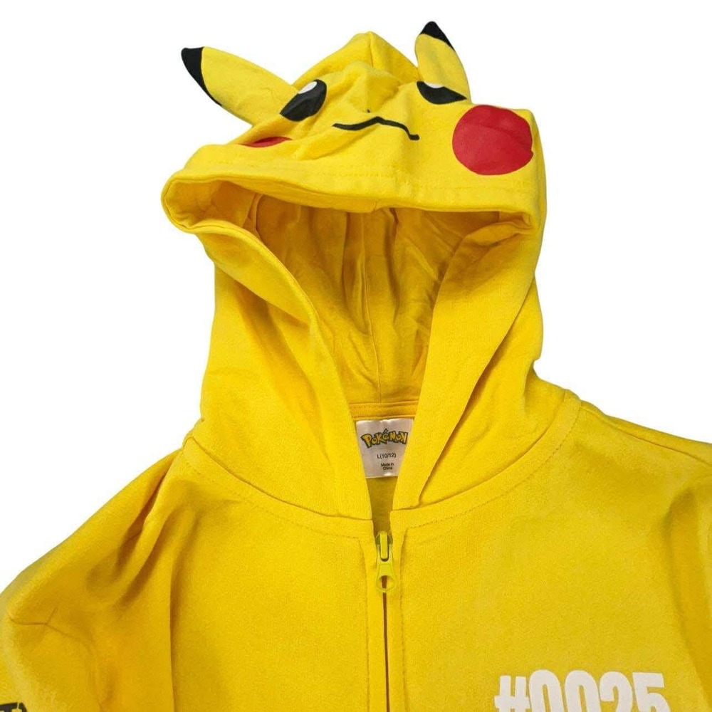 Pokemon YOUTH Pikachu Zip Up Hoodie Jacket Kids Size 2XL 18 with Ears #0025‎ NWT - Picture 4 of 11